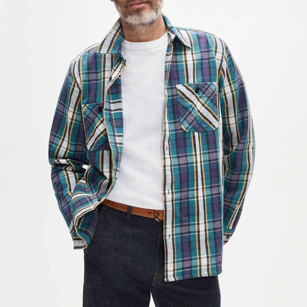 J.Crew Men's Wallace & Barnes Cotton Twill Button Down Workshirt Plaid XL NWT